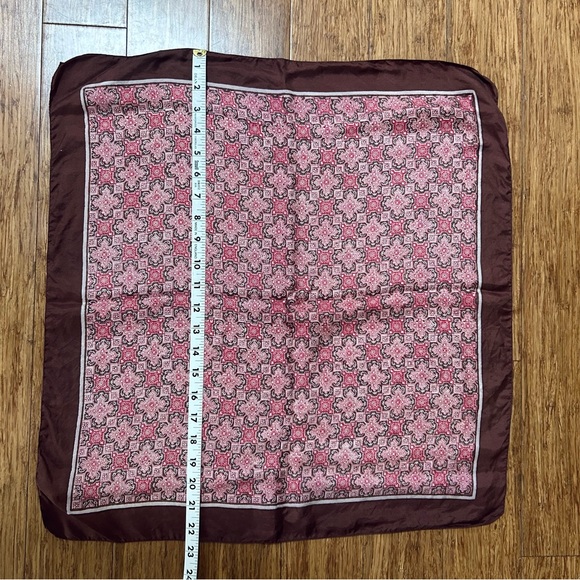 Vintage 1960-70’s LIBERTY of London Silk Scarf Made In England Brown/Red/Pink - Picture 15 of 16